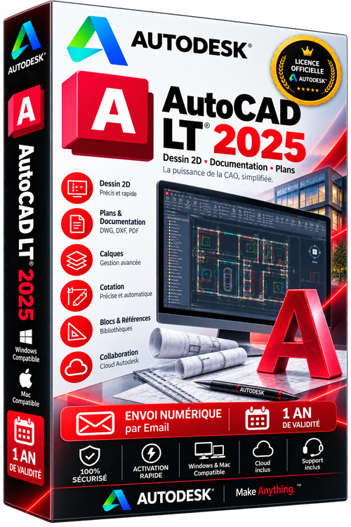 AutoCAD LT 2025 - Licence officielle - Dessin 2D Documentation Plans - Abonnement 1 an